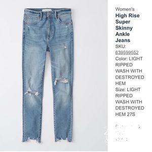 abercrombie high rise skinny jeans